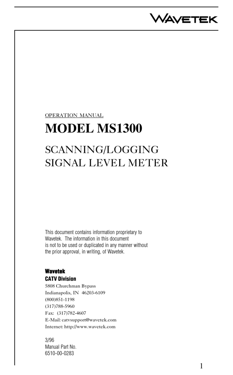 Wavetek MS1300 User manual
