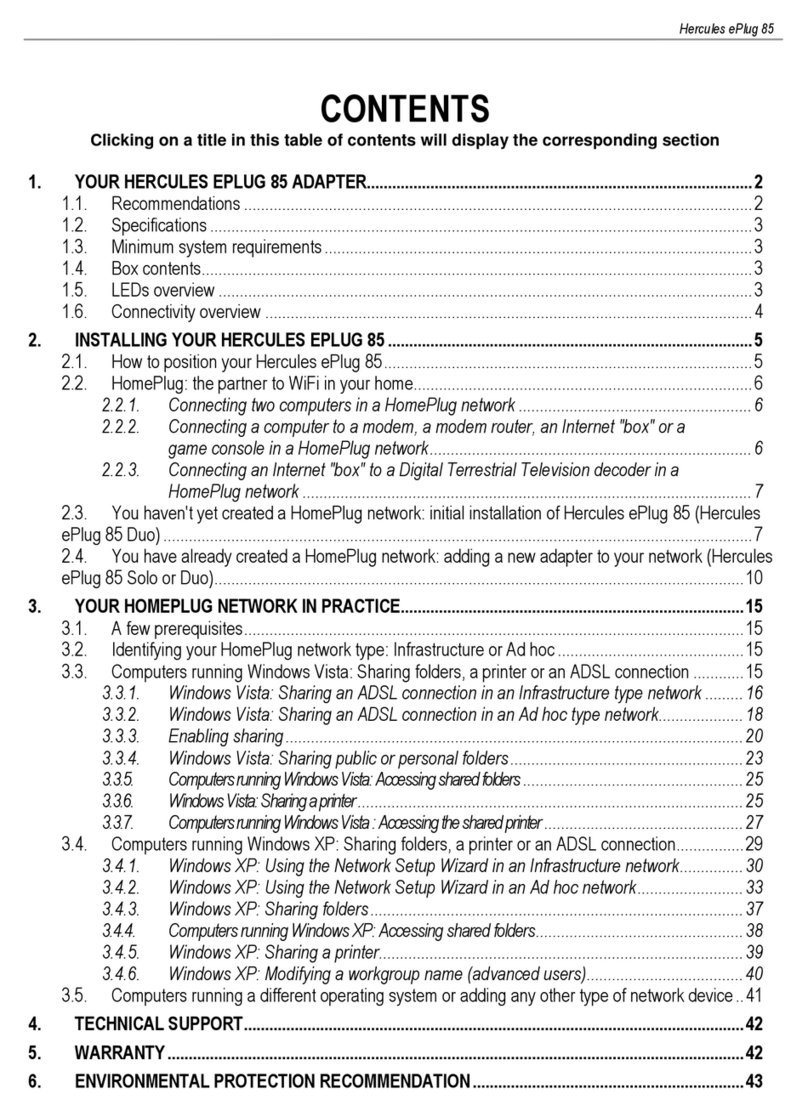 Hercules EPLUG 85 User manual