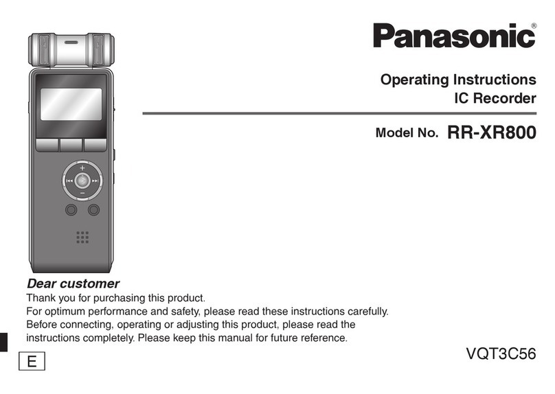 Panasonic RR-XR800 User manual