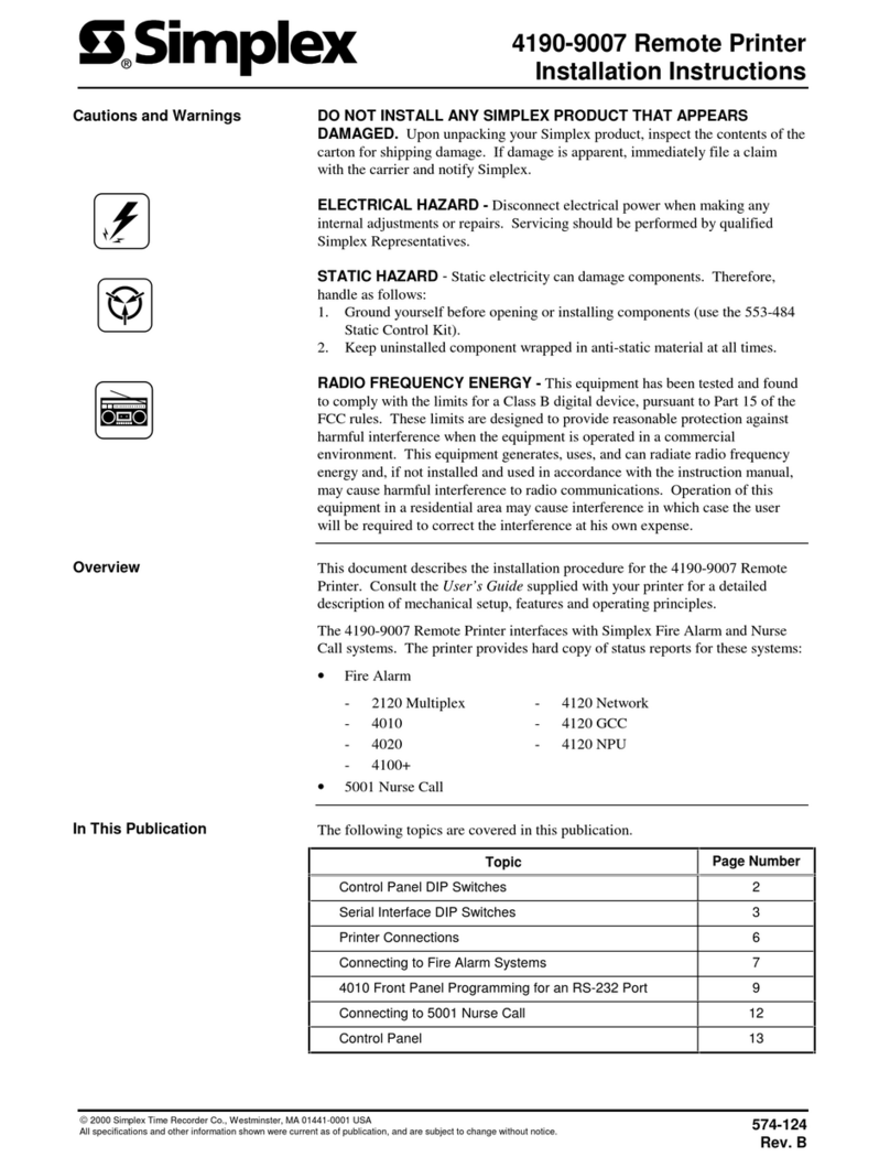 Simplex 4190-9007 User manual