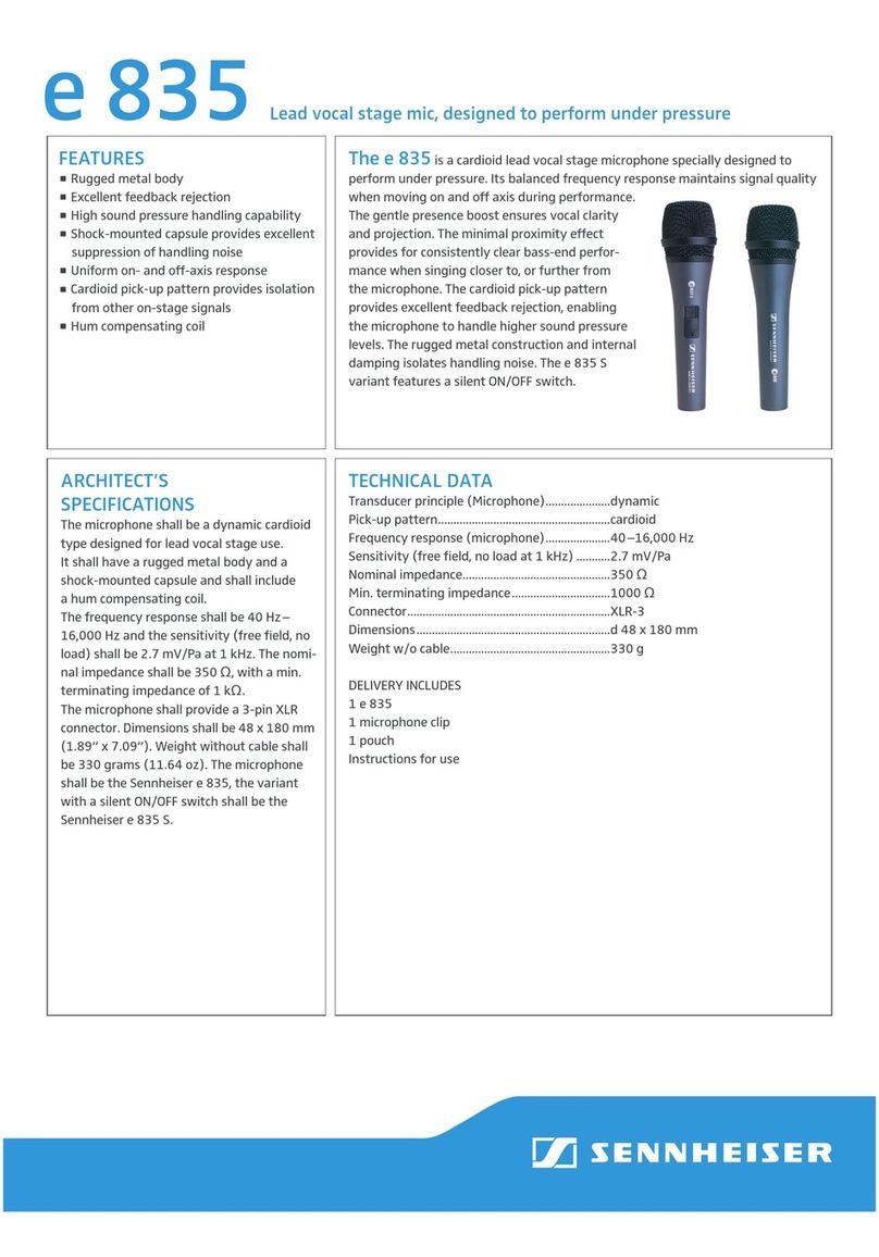 Sennheiser Evolution E 835 User manual