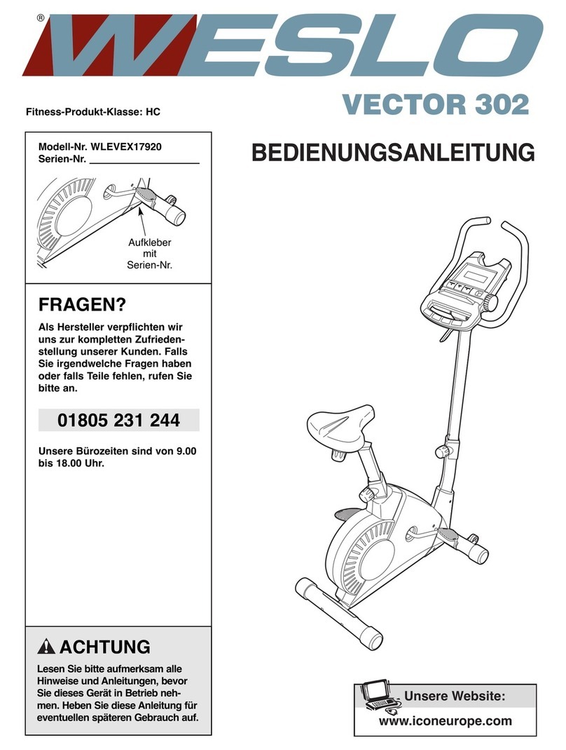 Weslo Vector 302 Bedienungsanleitung