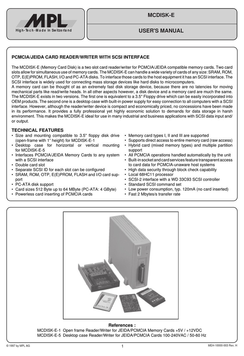 MPL MCDISK-E User manual