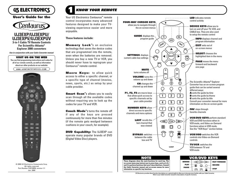 US Electronics Centaurus UJ3EXP User manual