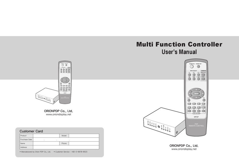 ORION PDP Multi Function Controller User manual