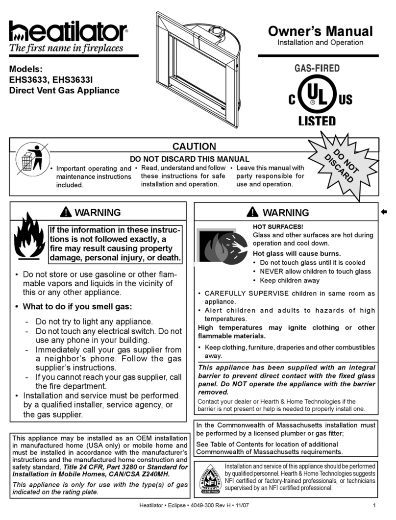 Heatilator EHS3633 User manual