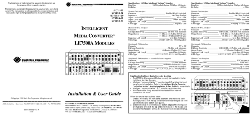 Black Box LE7500A Operation manual