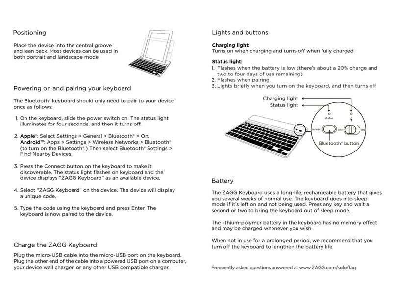 Zagg SOLO User manual
