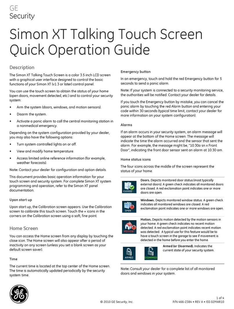GE Security Simon XT User guide