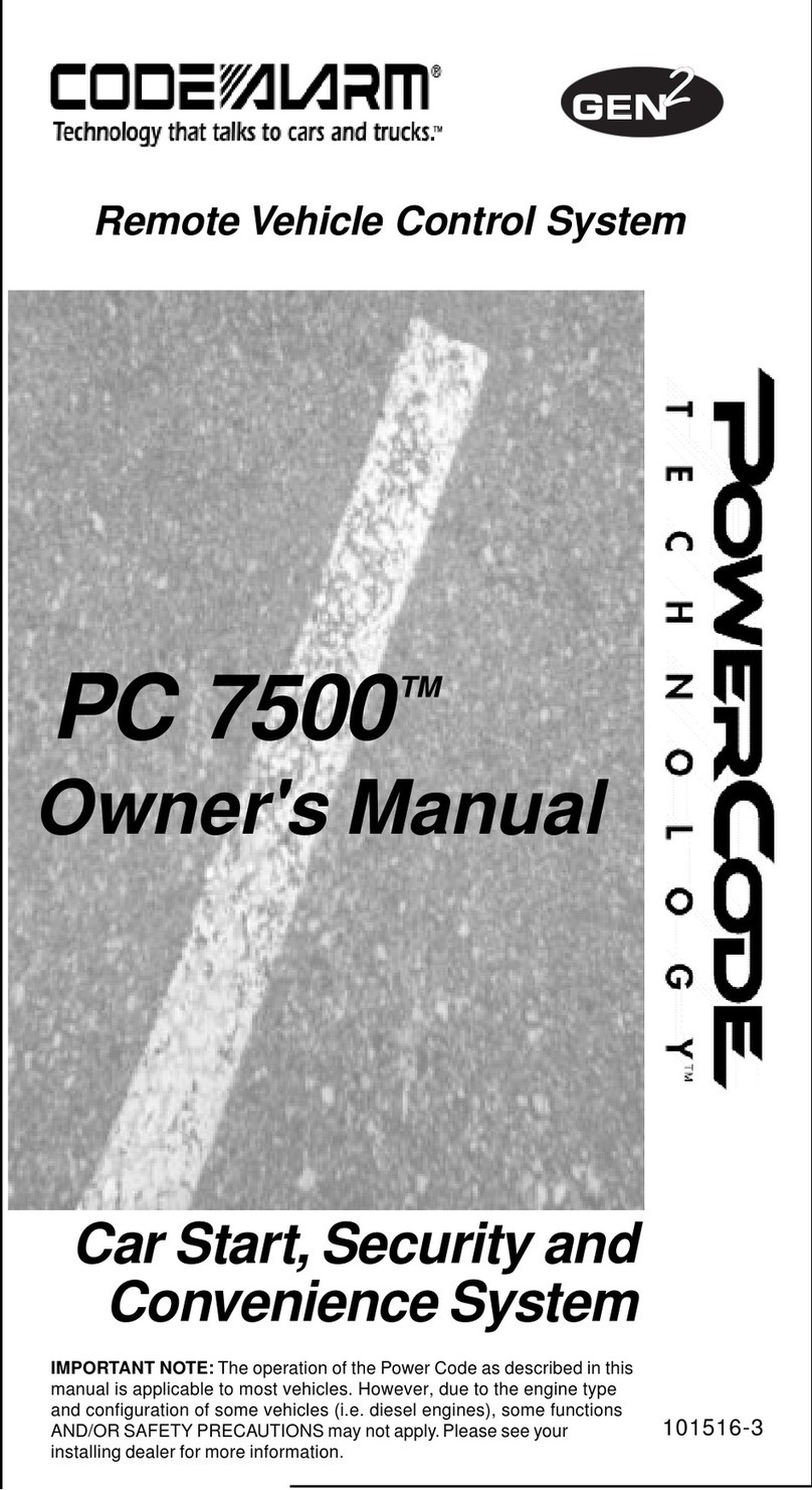 Code Alarm PC 7500 User manual