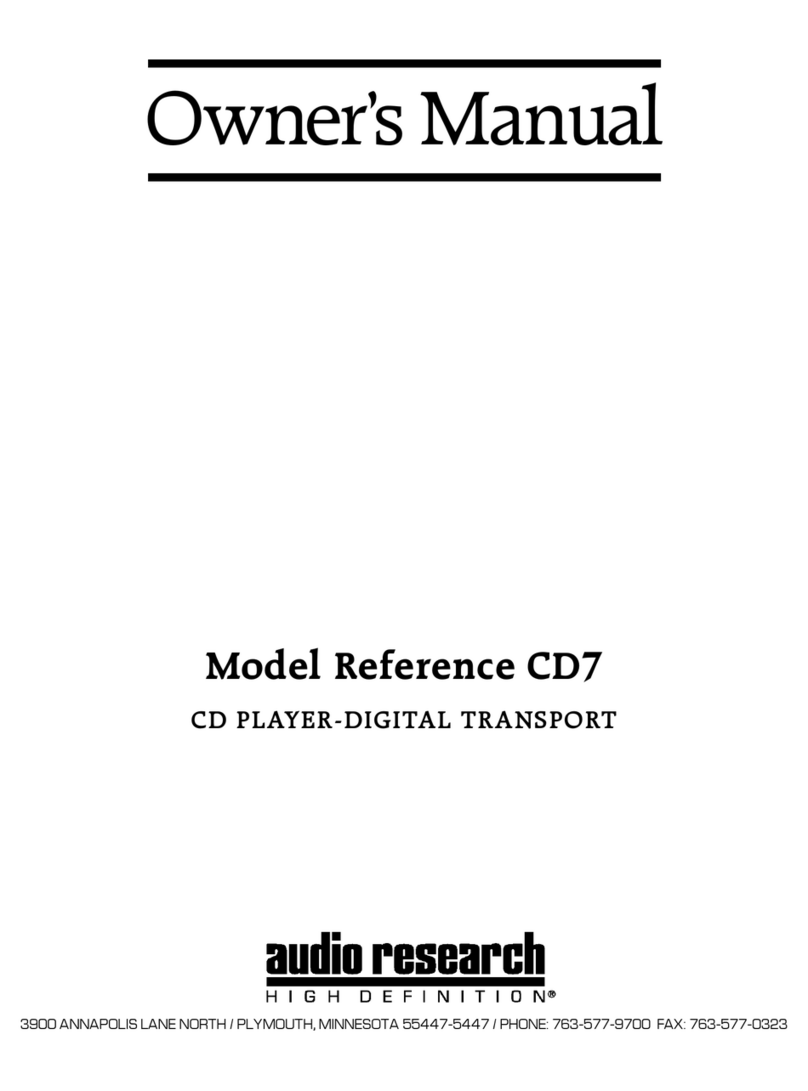 Audio Research Reference CD7 User manual