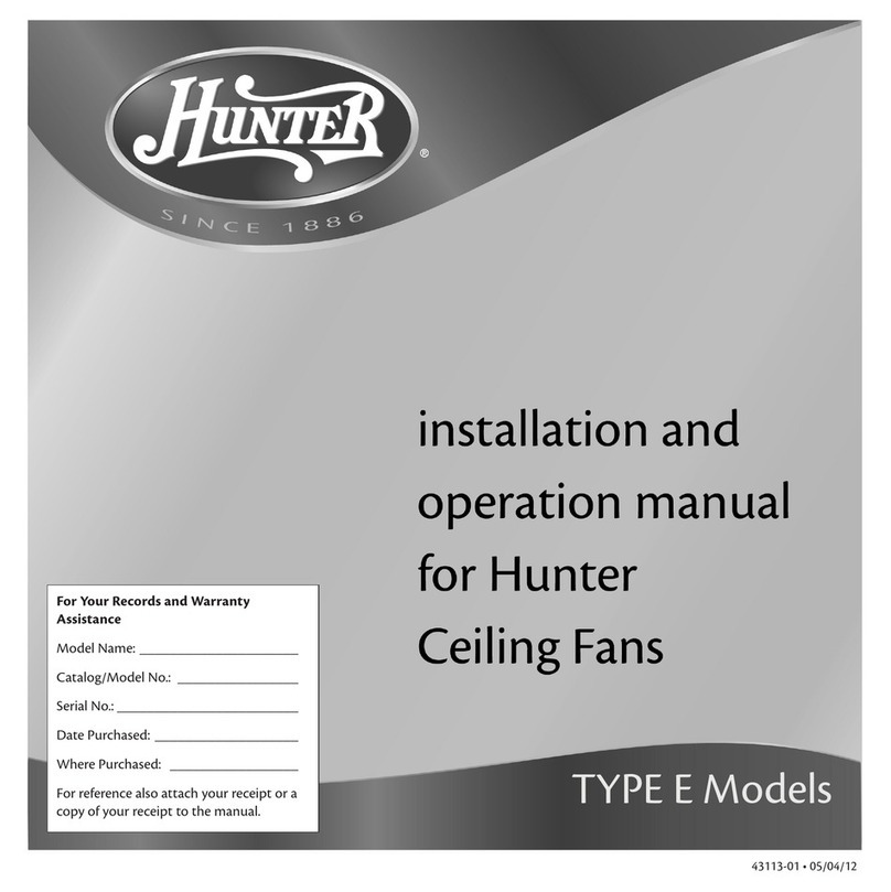 Hunter TYPE E Series User manual