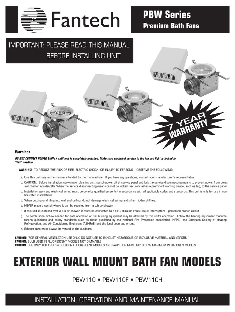 Fantech PBW110 User manual