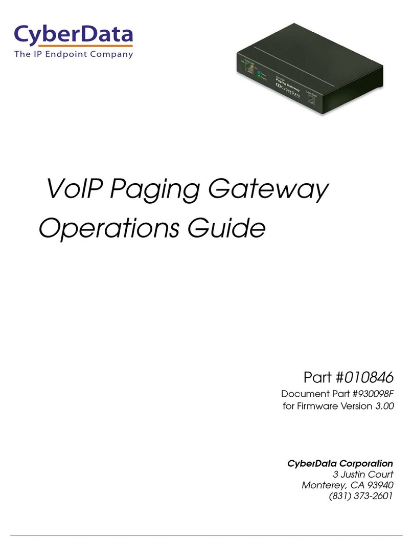 CyberData SiP Compliant 010846 User manual