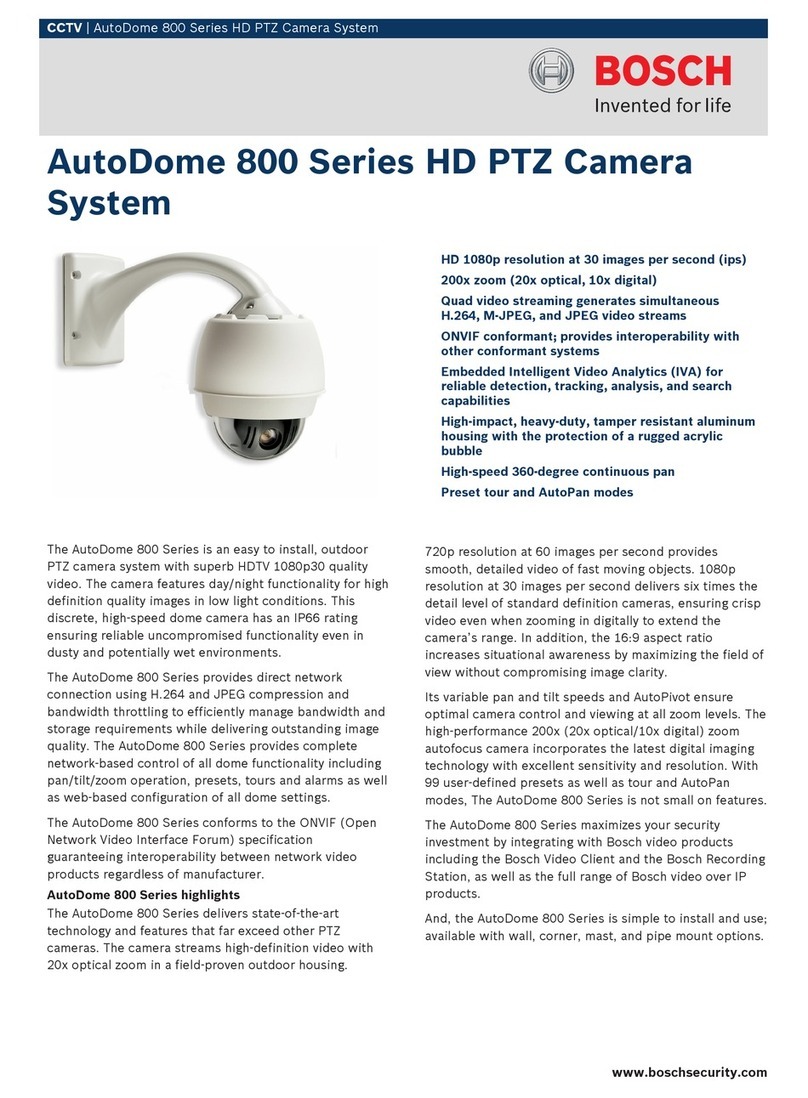 Bosch AUTODOME 800 Series User manual