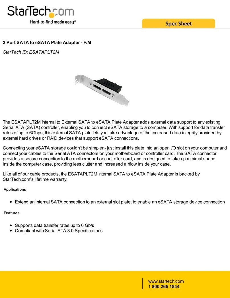 StarTech.com ESATAPLT2M System manual
