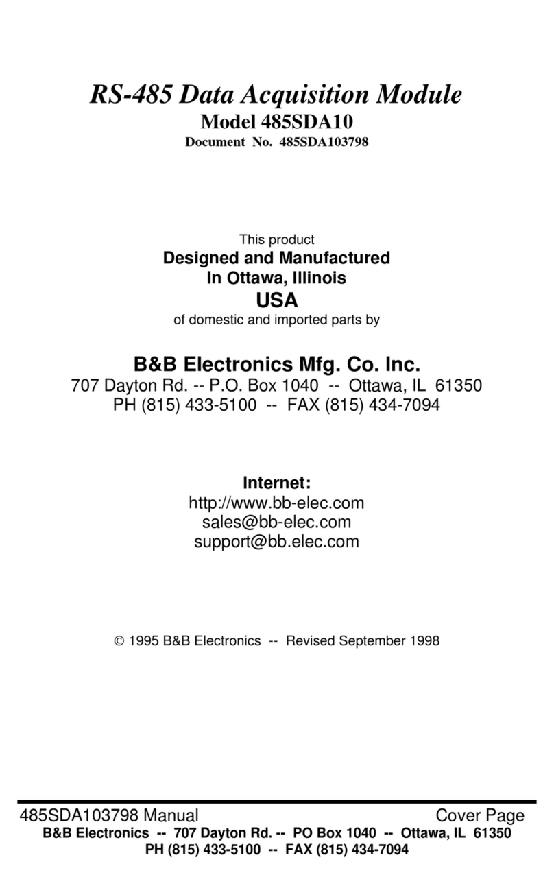 B&B Electronics 485SDA10 User manual