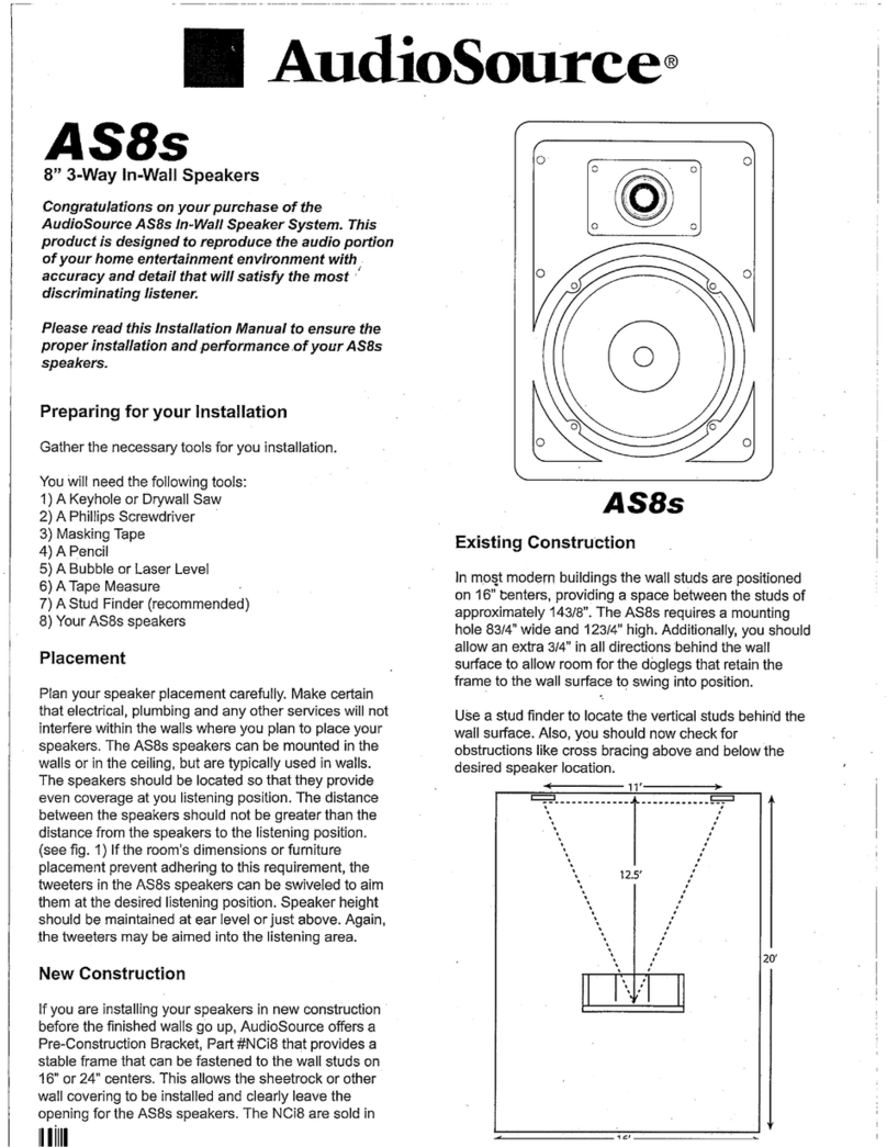 AudioSource AS8s User manual