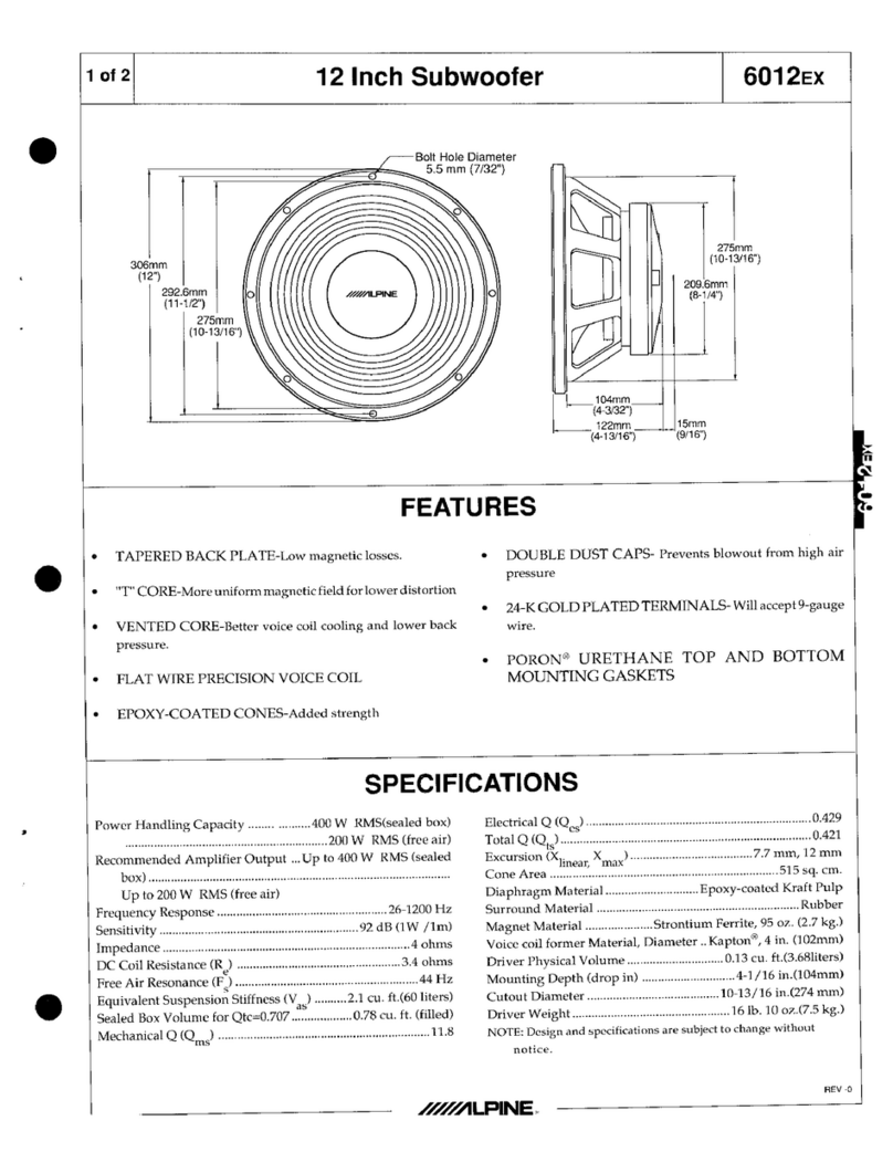 Alpine 6012EX User manual Alpine 6012EX User manual