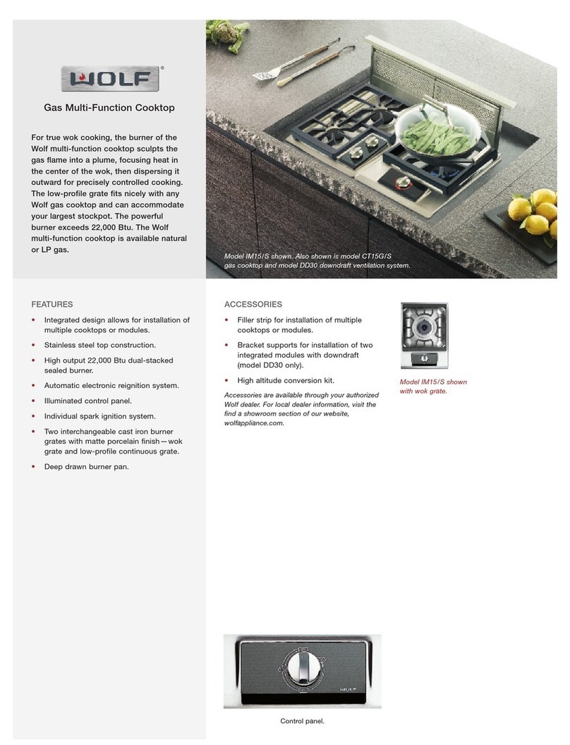 Wolf Gas Multi-Function Cooktop User manual
