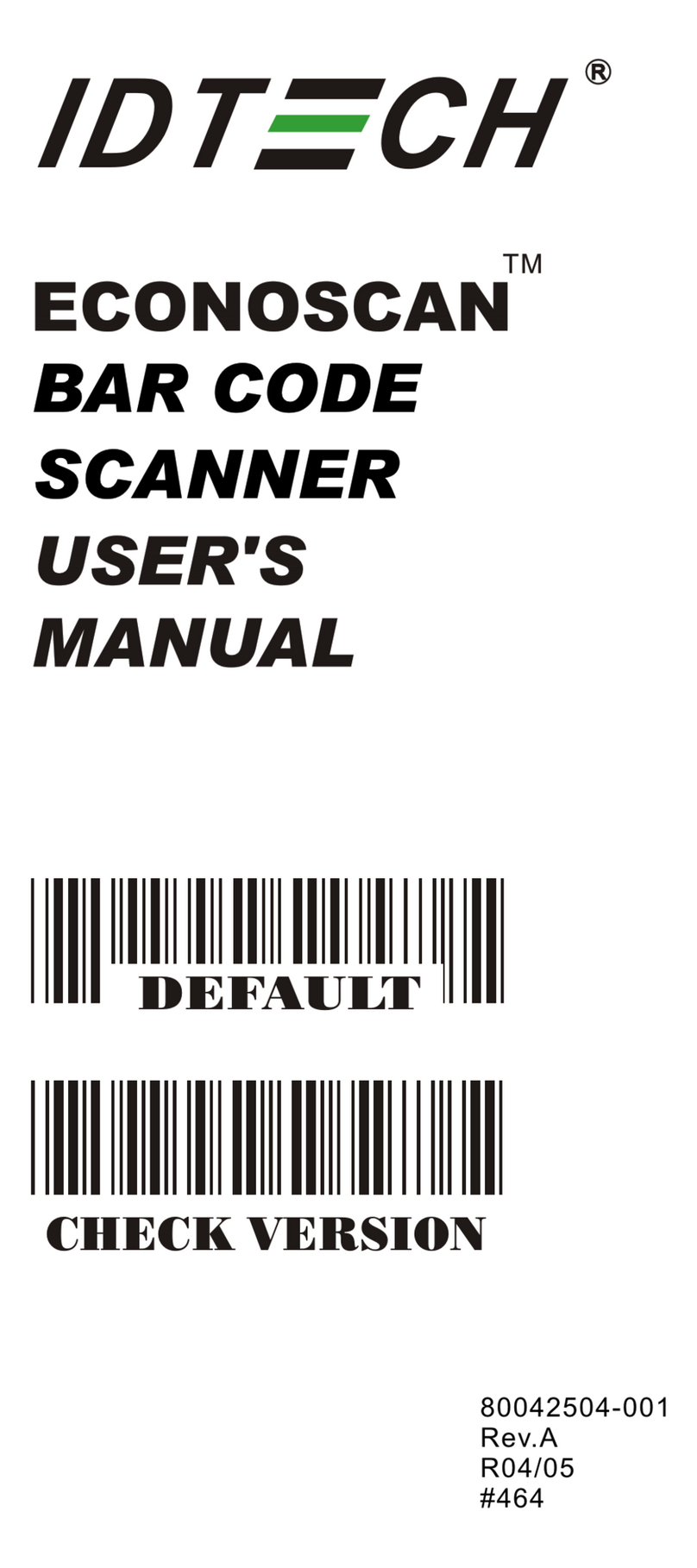 IDTECH Econoscan User manual