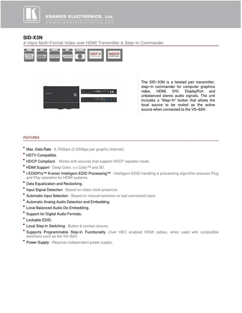 Kramer SID-X3N Installation and operation manual