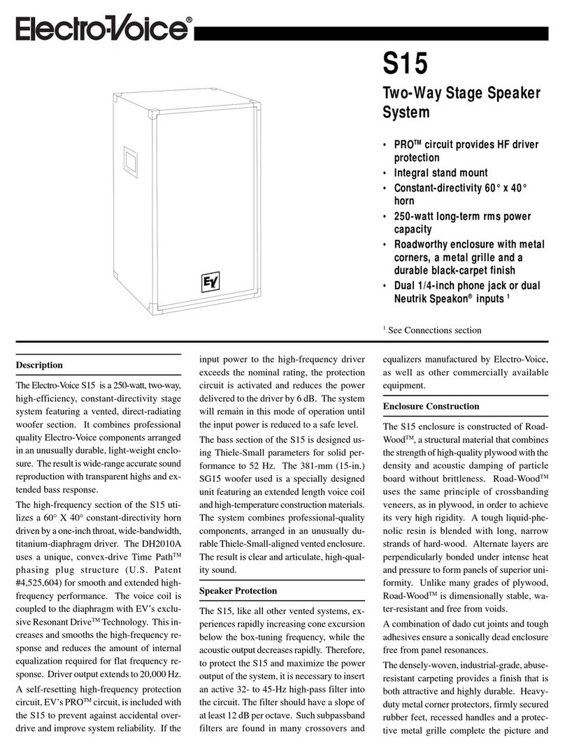 Electro-Voice S15 User manual Electro-Voice S15 User manual