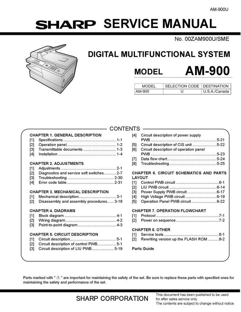 Sharp AM 900 - Digital Office Laser Copier User manual