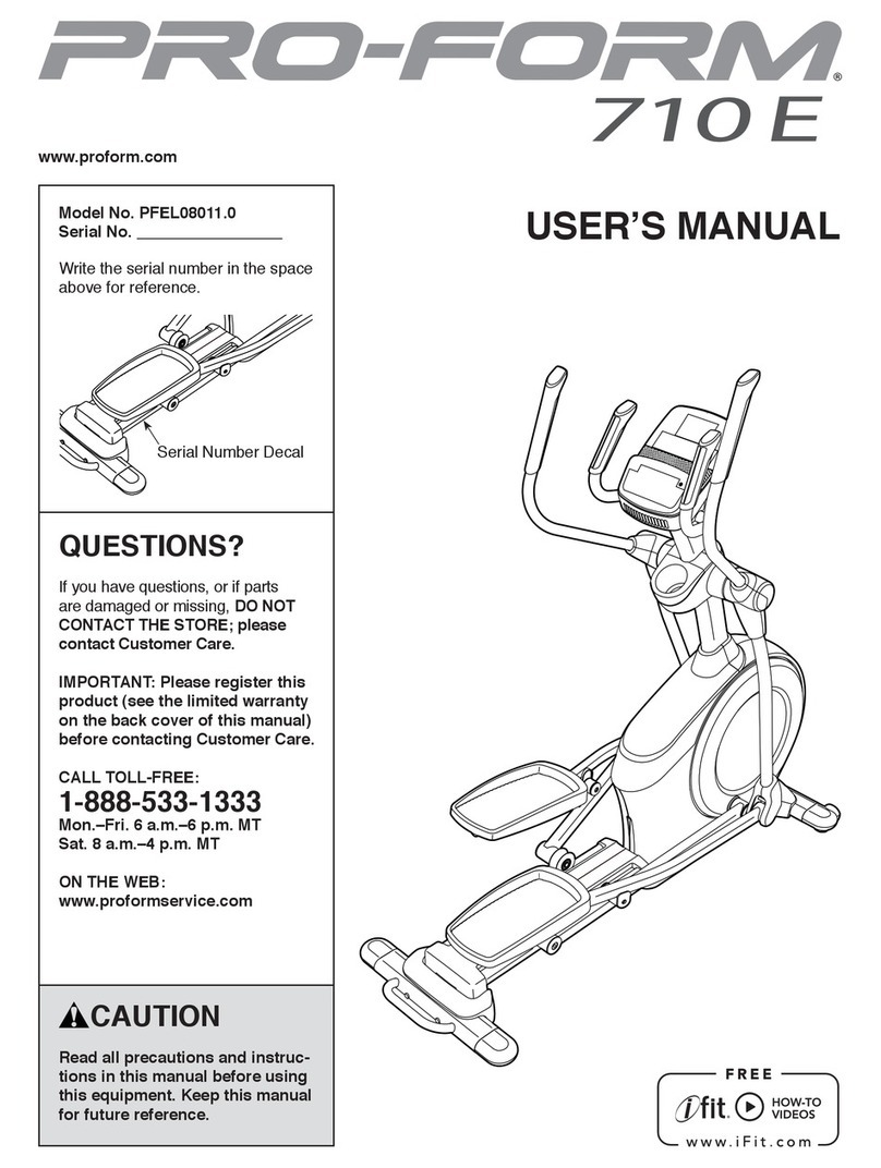Pro-Form 710 E Elliptical User manual