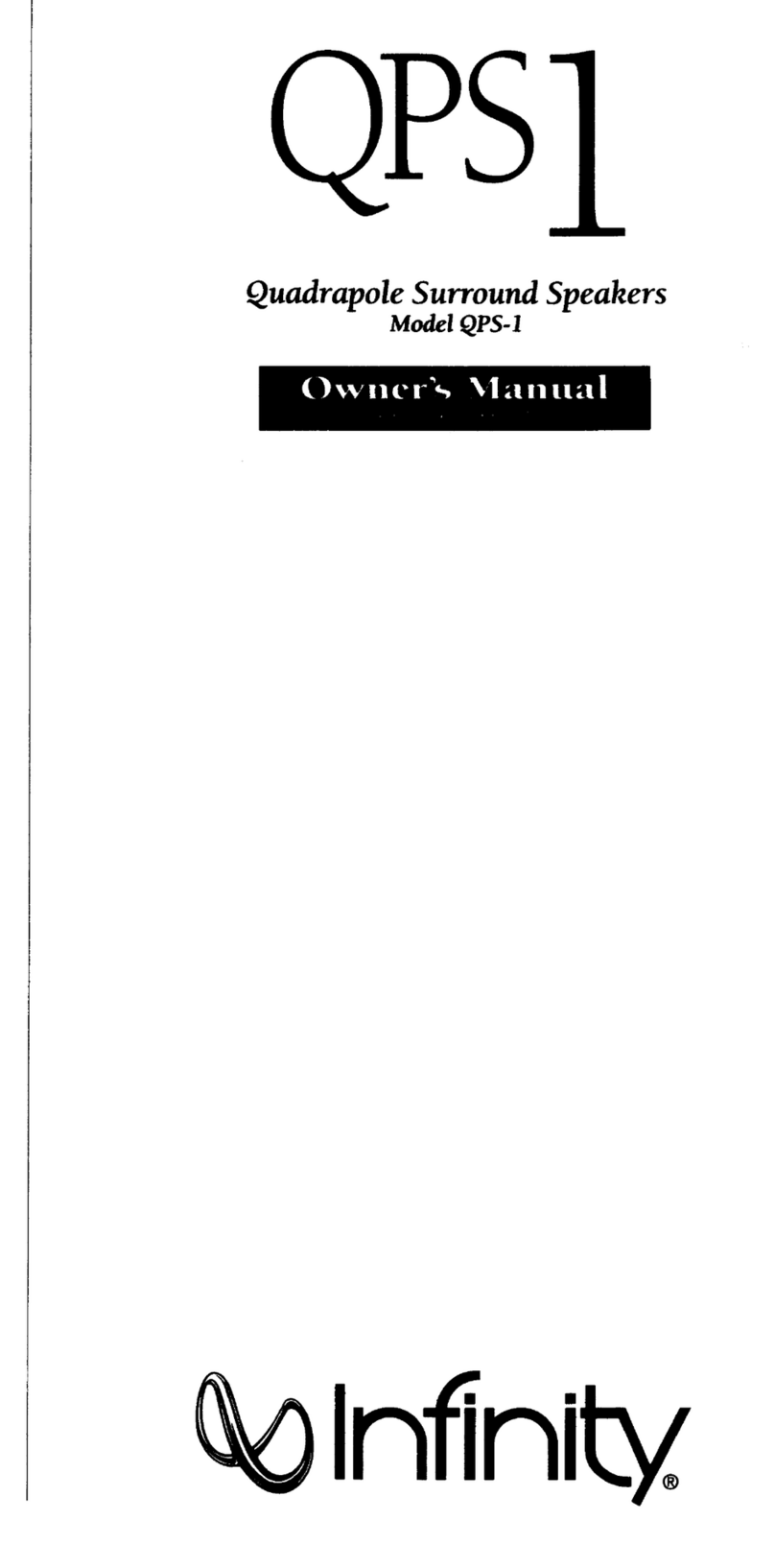 Infinity QPS1 User manual