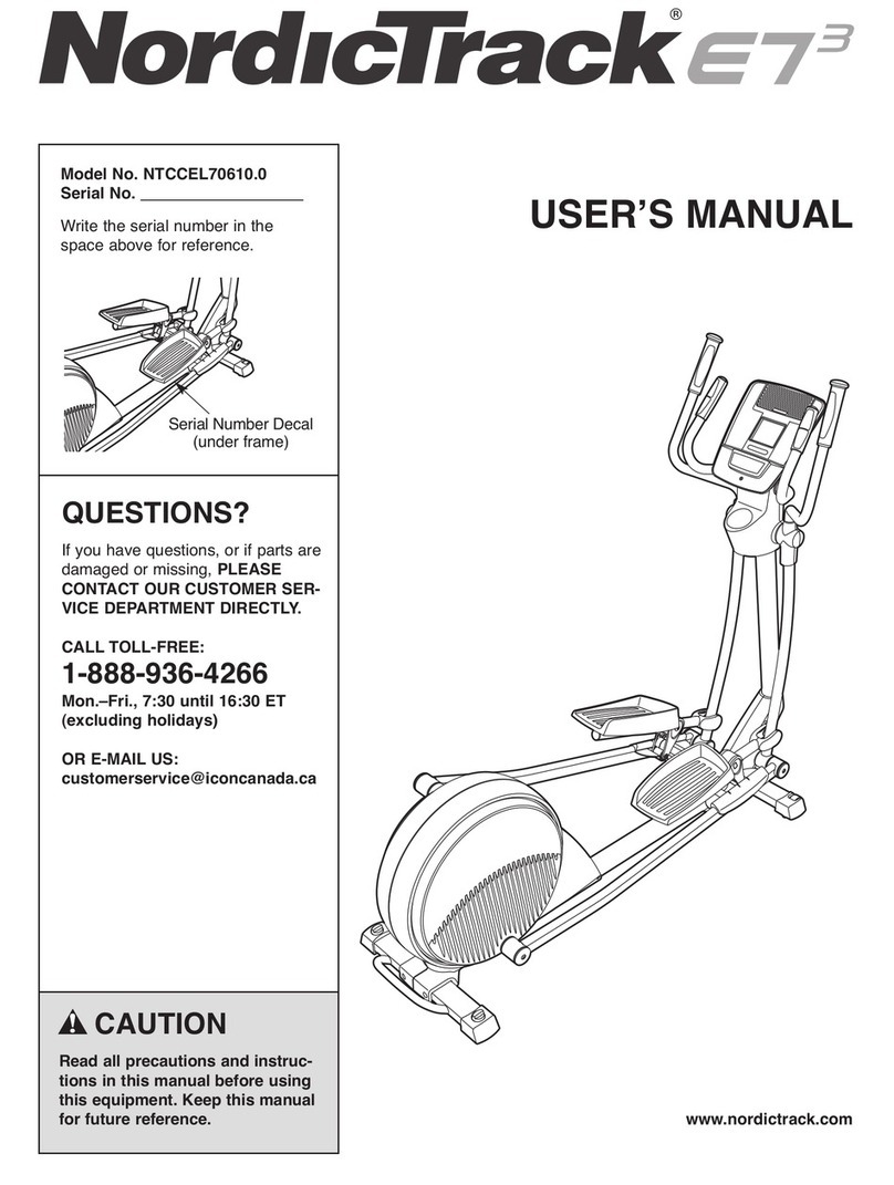 NordicTrack E73 User manual NordicTrack E73 User manual