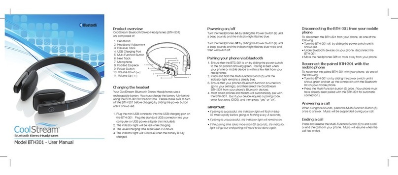CoolStream BTH301 User manual