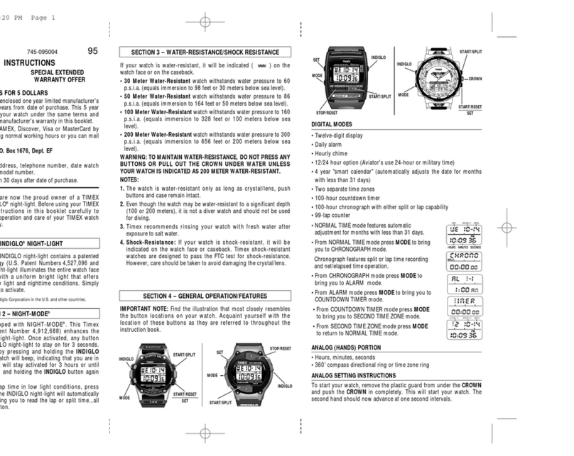 Timex 95 User manual