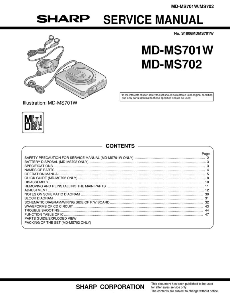 Sharp MD-MS701W User manual