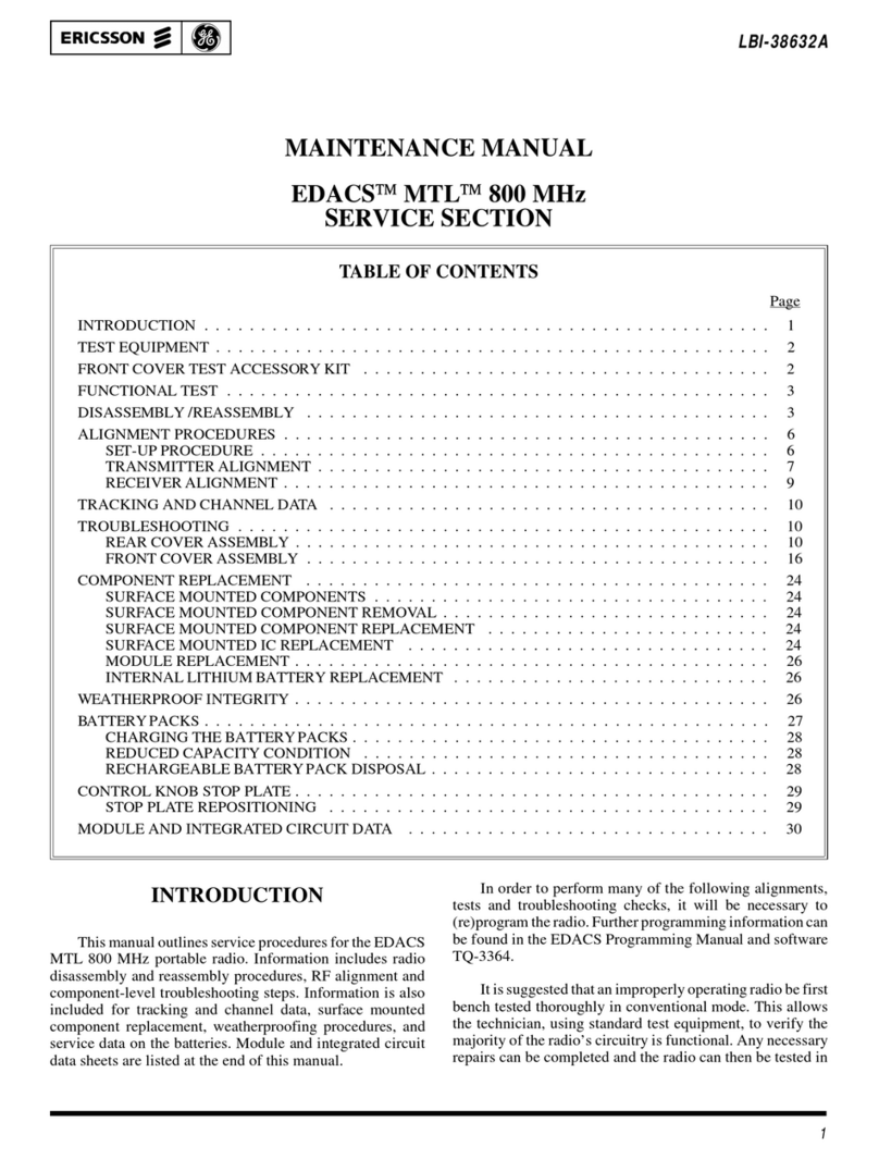Ericsson EDACS MTL User manual