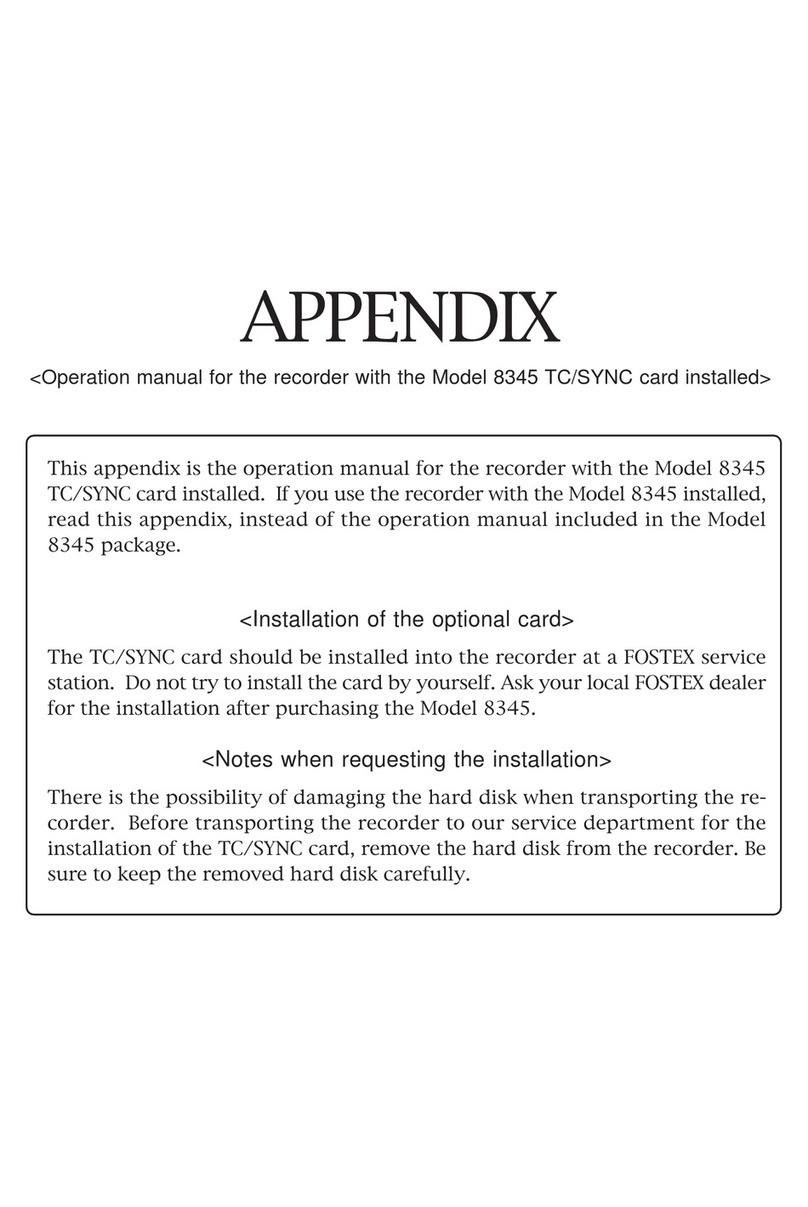 Fostex APPENDIX User manual