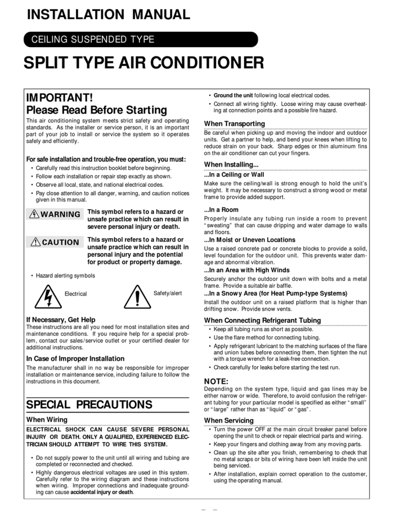 Fujitsu SPLIT TYPE AIR CONDITIONER User manual