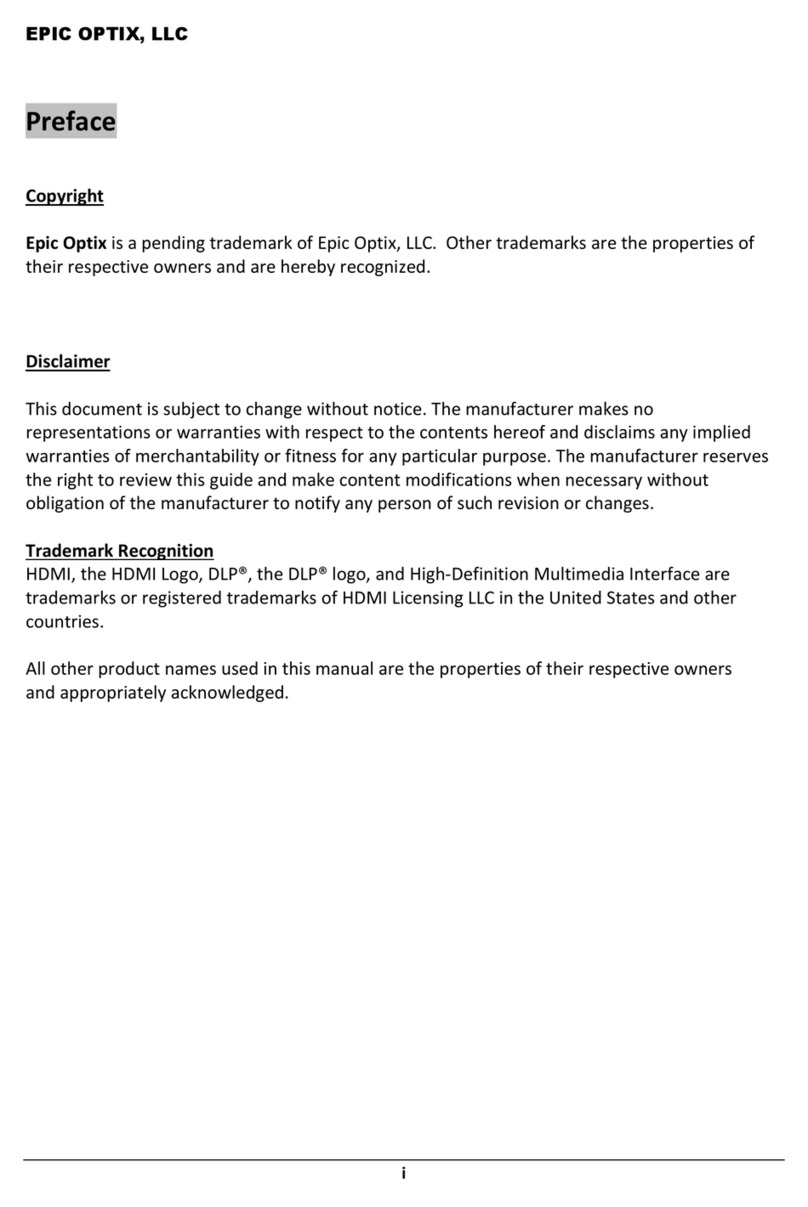 EPIC OPTIX PROJECTOR User manual