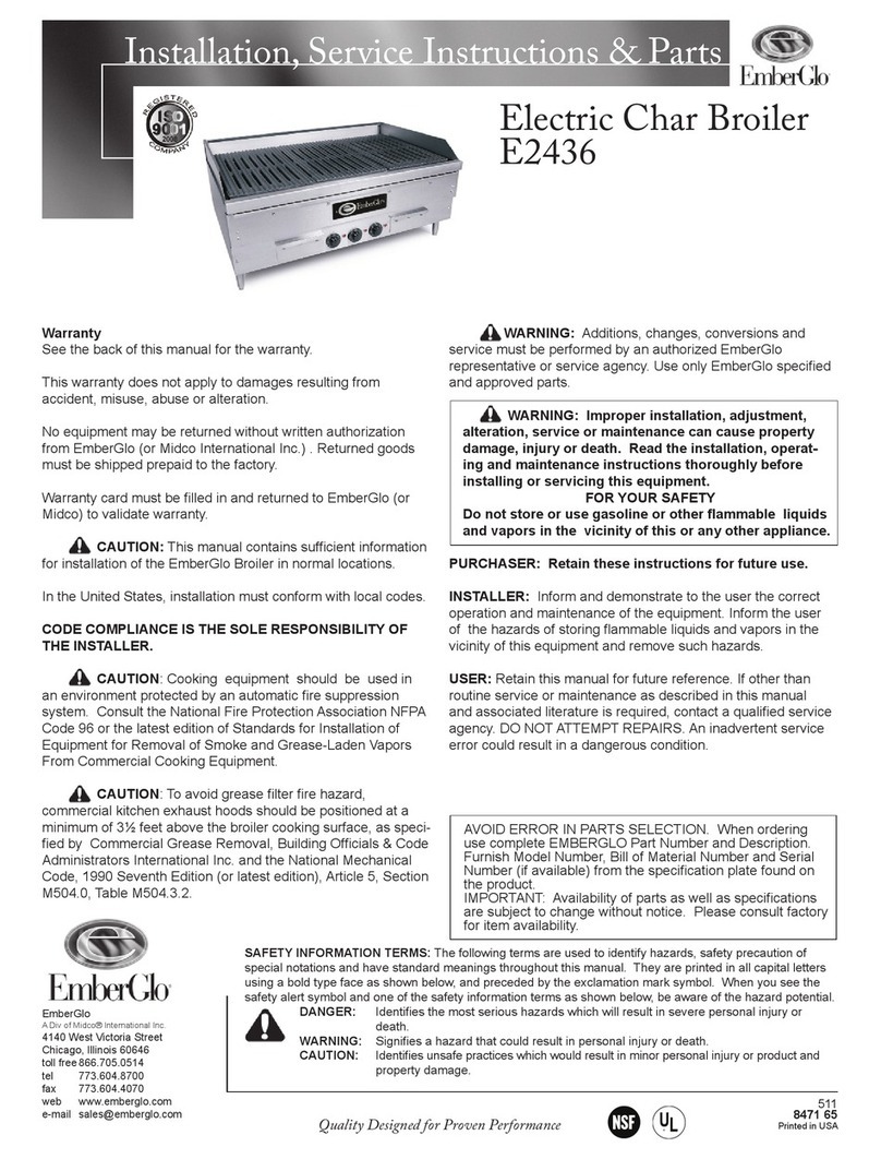 EmberGlo E2436 Operating instructions