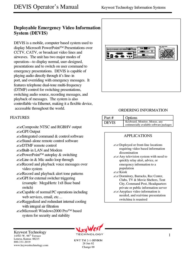 KeyWest Technology DEVIS User manual