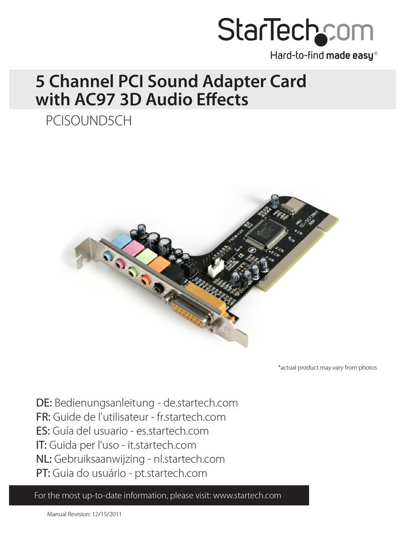StarTech.com PCISOUND5CH User manual