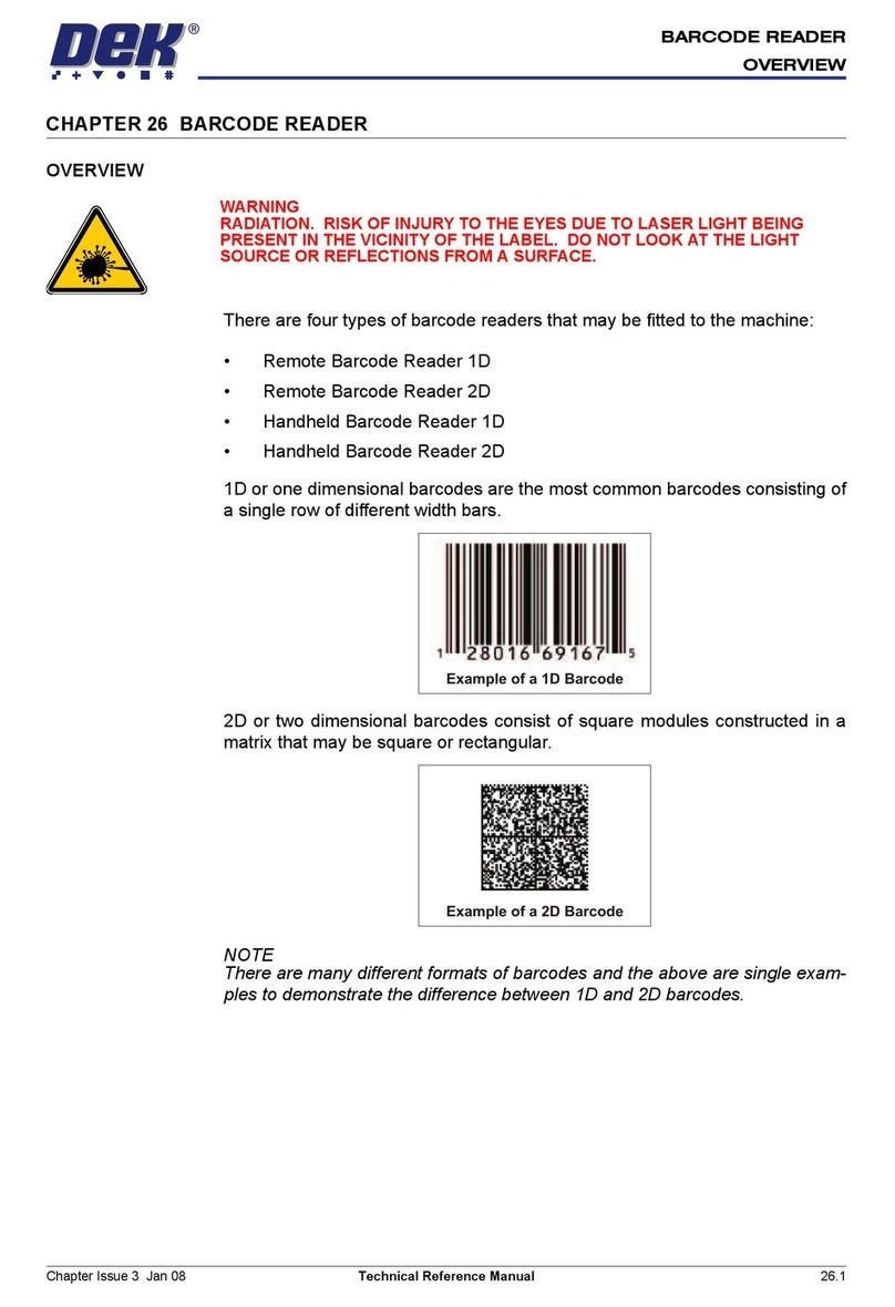 DEK Remote Barcode Reader 1D Product manual