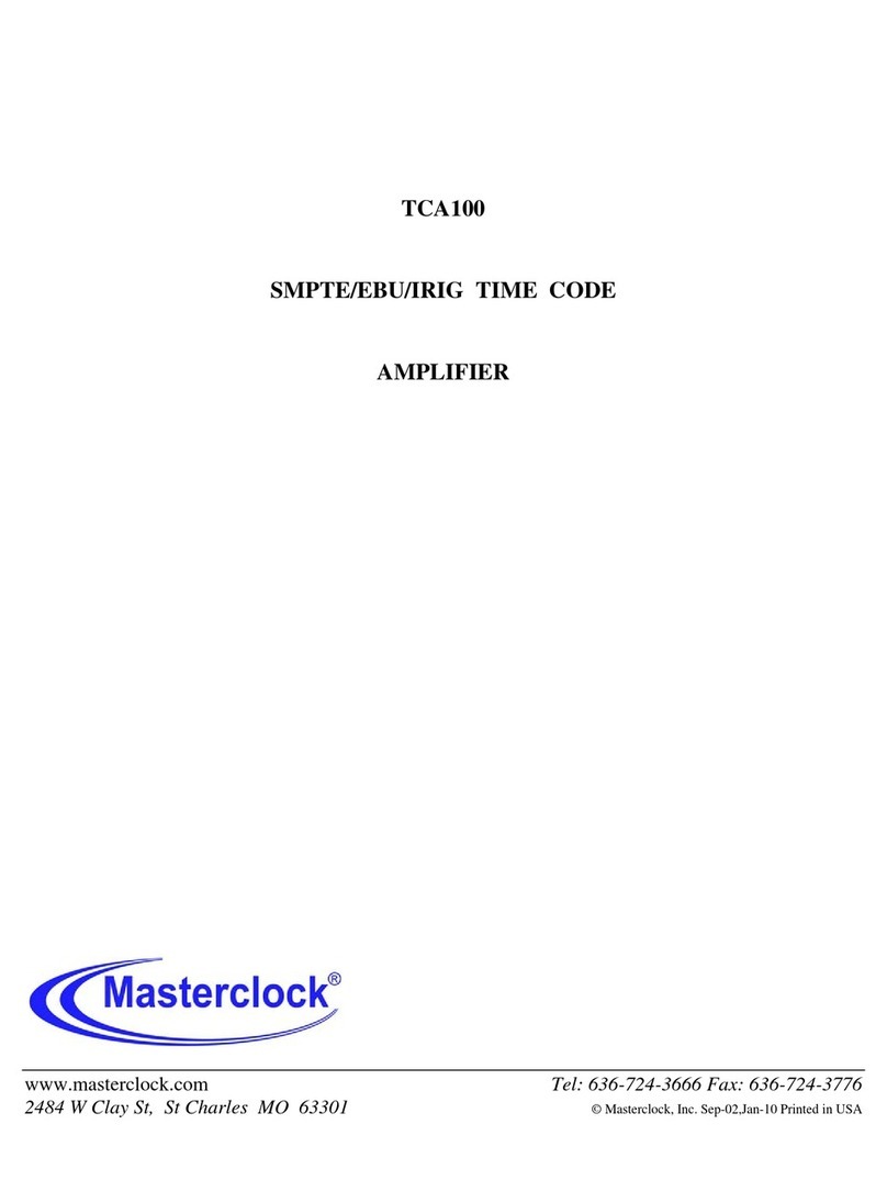 Masterclock TCA100 User manual