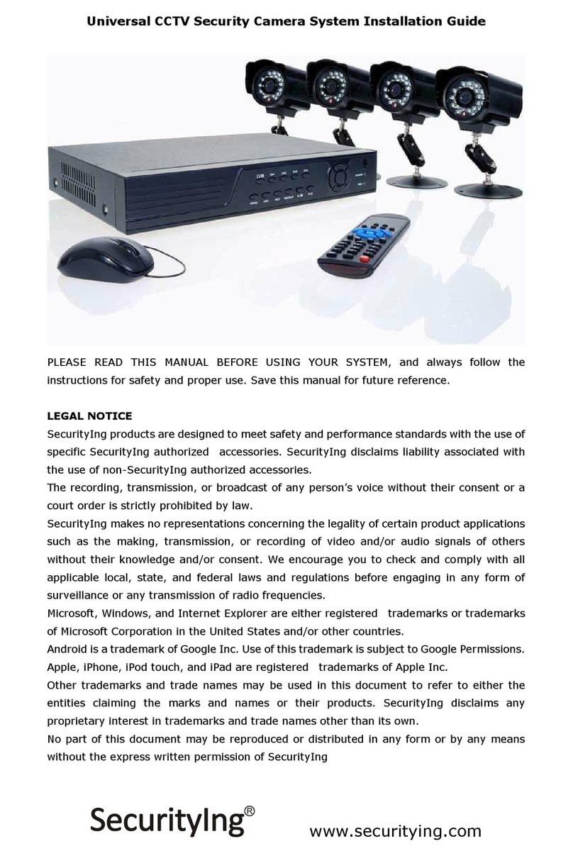 SecurityIng Universal CCTV Security Camera System User manual