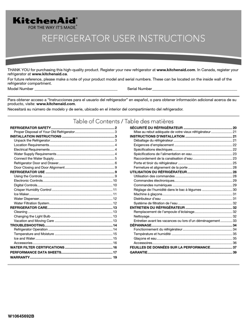KitchenAid REFRIGERATOR User manual