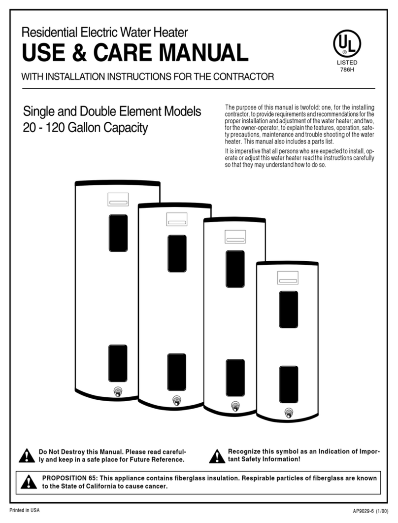 Rheem Single Element User manual