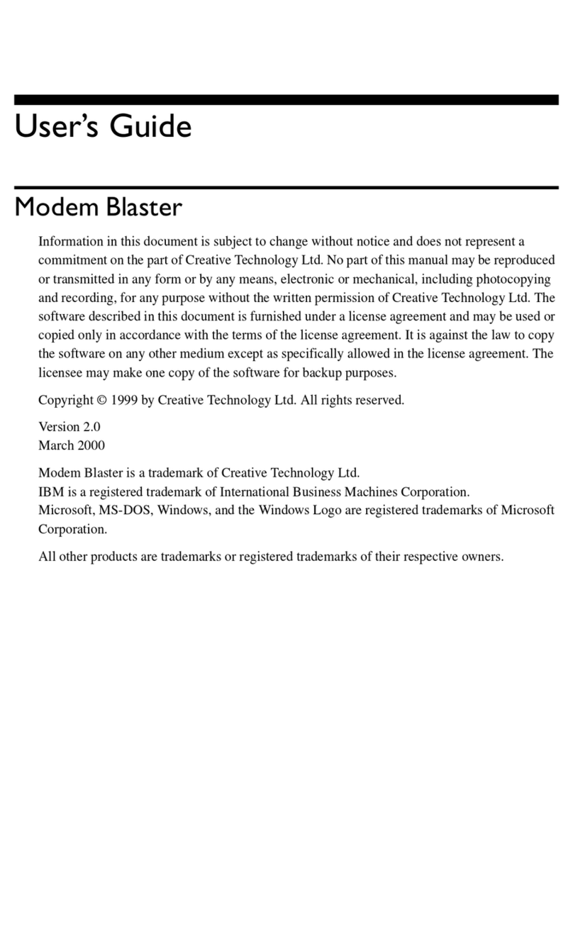 Creative Blaster Modem User manual