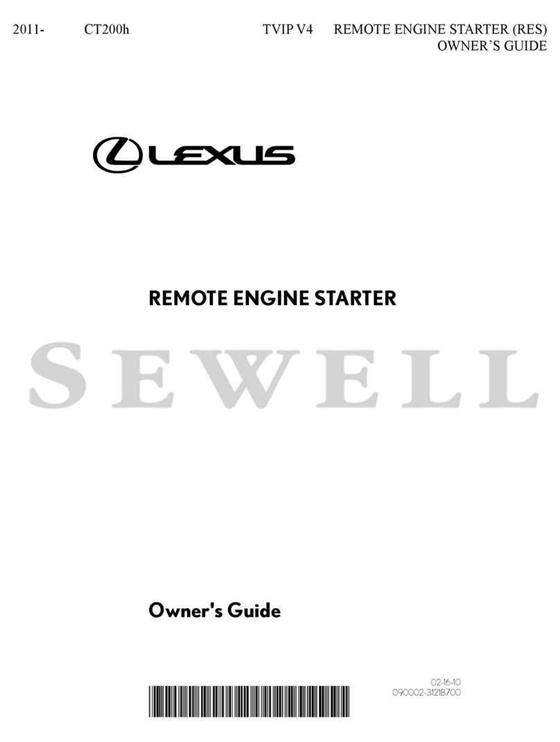Lexus REMOTE ENGINE STARTER User manual