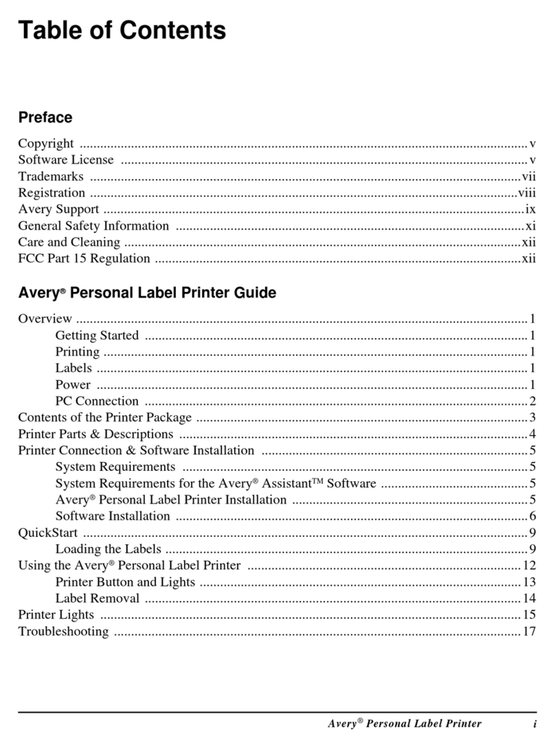 Avery Dennison Label Printer User manual