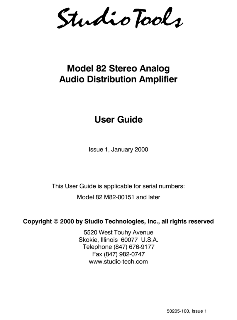 Studio Tools 82 User manual